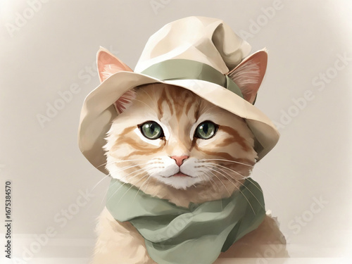 Wallpaper Mural Kitten wearing a hat and scarf Torontodigital.ca