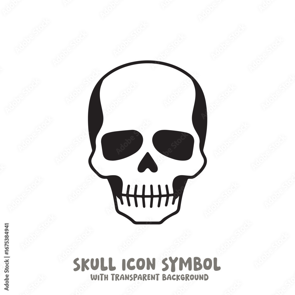 Fototapeta premium Skull Icon Symbol Vector Illustration in Black and White