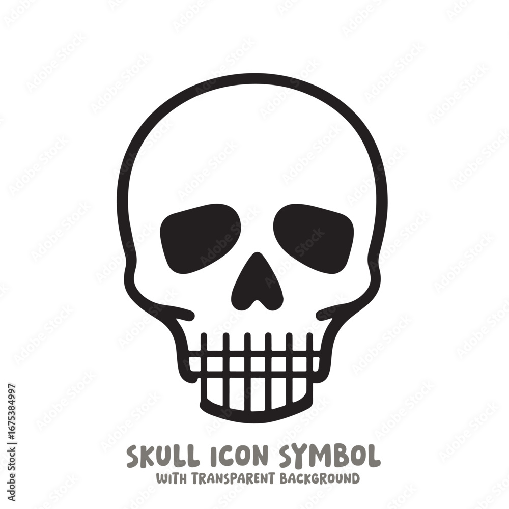 Fototapeta premium Skull Icon Symbol Vector Illustration in Black and White
