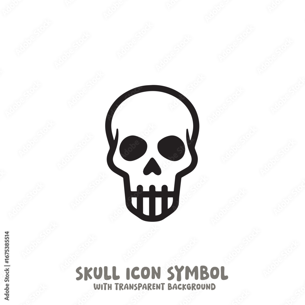 Obraz premium Skull Icon Symbol Vector Illustration in Black and White
