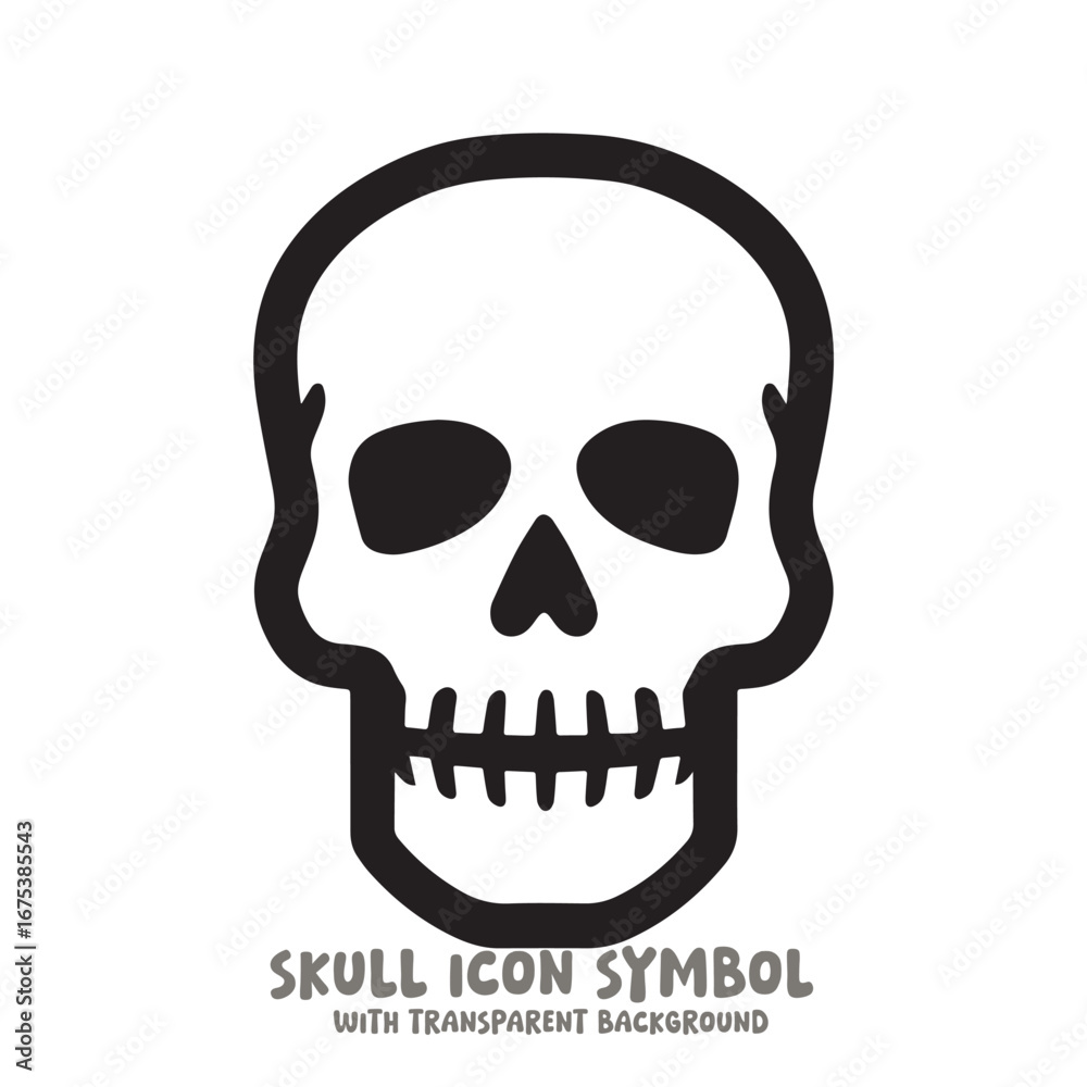 Fototapeta premium Skull Icon Symbol Vector Illustration in Black and White