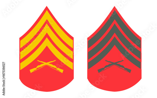 Galon de manche  tenue de jour et tenue de parade des corps de marine de l'armée américaine: Sergent