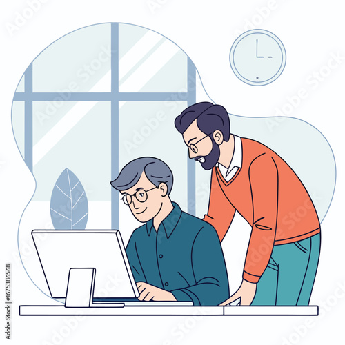  Mentor and Founder Reviewing Prototype Model
Adobe Illustrator Artwork