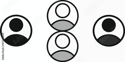 Stylized user profile icons representing people and community connections