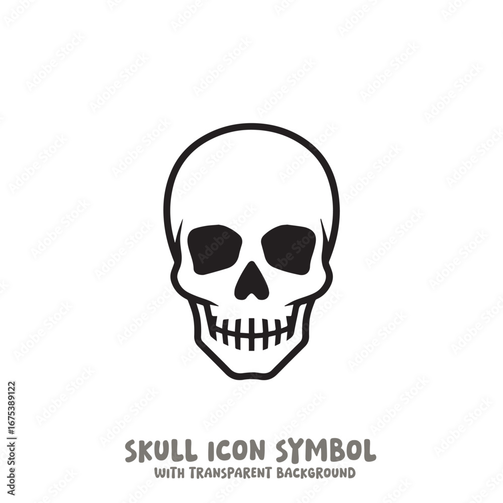 Fototapeta premium Skull Icon Symbol Vector Illustration in Black and White