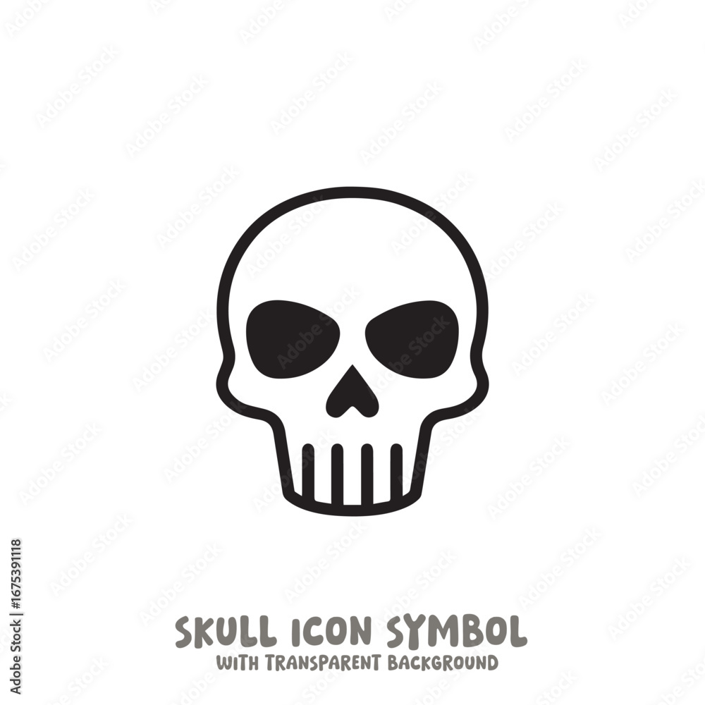 Fototapeta premium Skull Icon Symbol Vector Illustration in Black and White