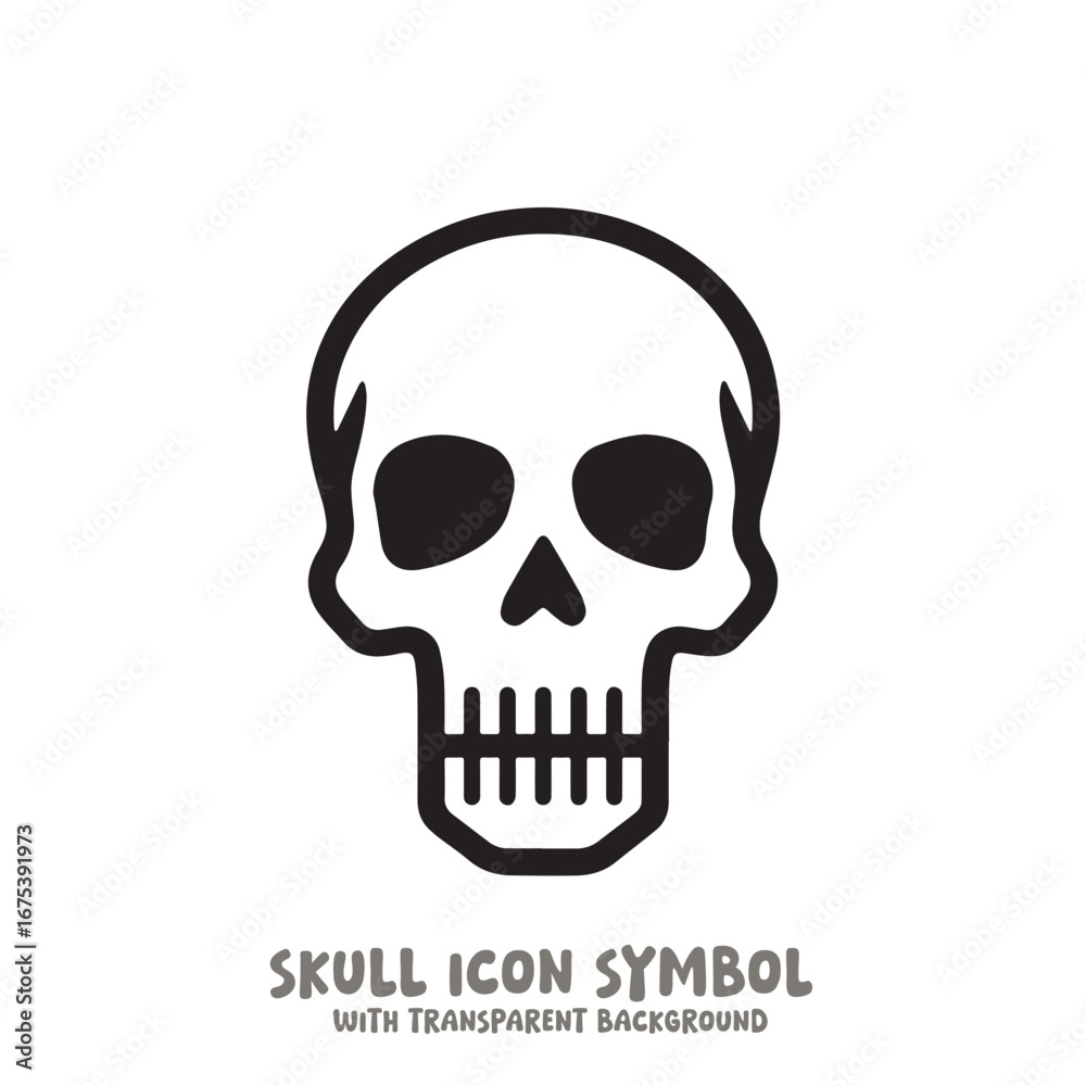 Fototapeta premium Skull Icon Symbol Vector Illustration in Black and White