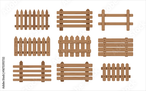 wooden fence isolated on white