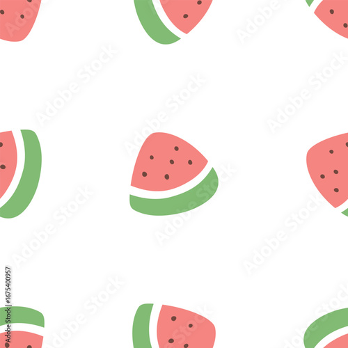 Watermelon seamless pattern design for background, wallpaper, textile design, fabric, card, wrapping paper, carpet, notebook, diary cover, blanket, blanket for kids, decorative and etc.