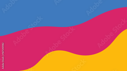 Vibrant Abstract Waves in Blue Pink and Yellow vector illustration