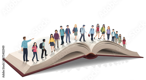 Celebrating World Teachers Day with Students on an Open Book A Journey Through Knowledge