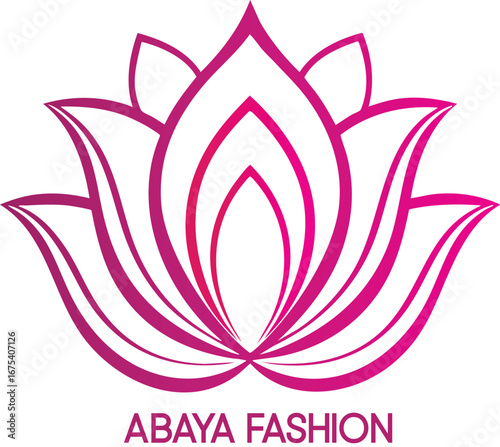 Minimalist Vector Logo of an Abstract Abaya Flower