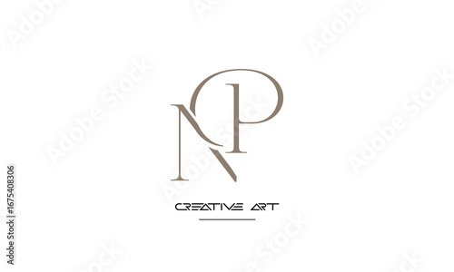 NP, PN, N, P abstract letters logo monogram