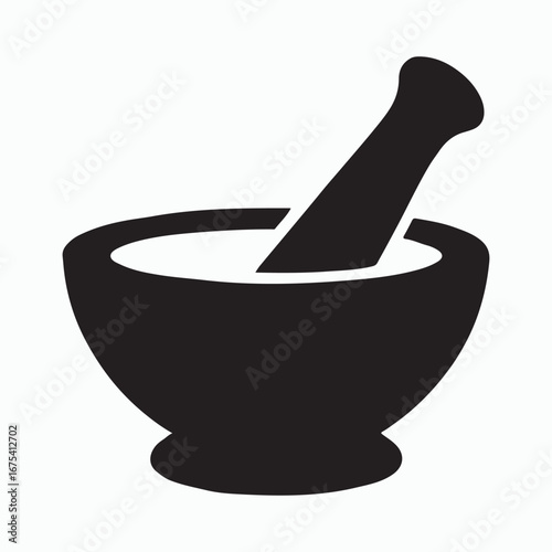 Mortar Solid Icon Traditional Kitchen Tool
