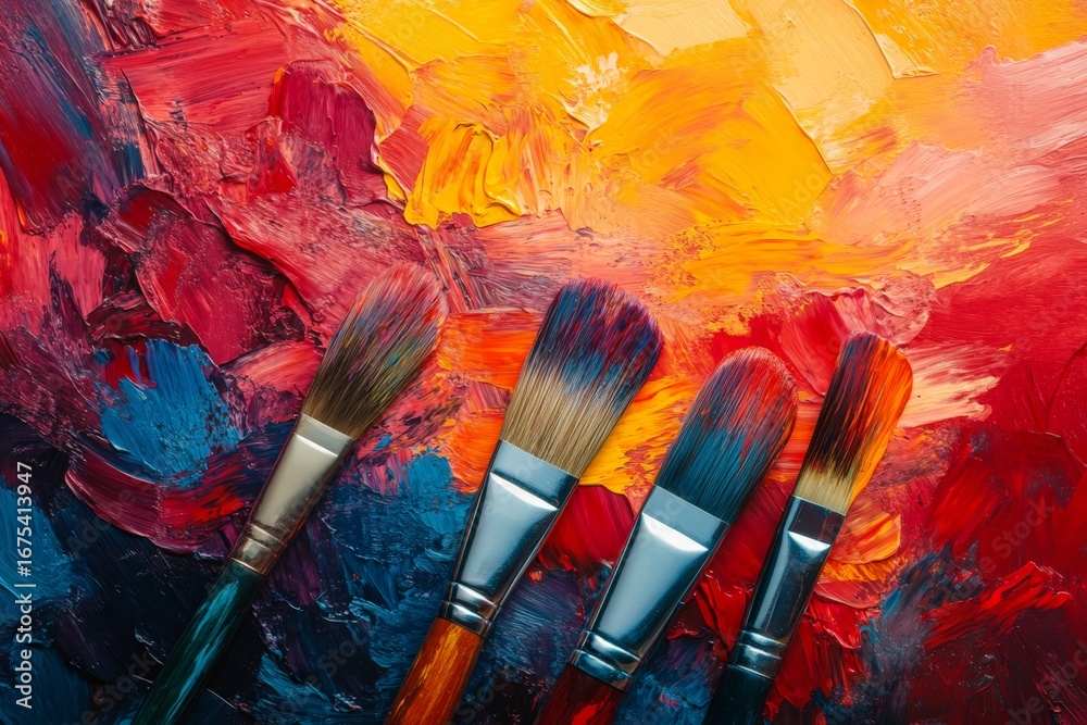 Obraz premium paint brushes and art
