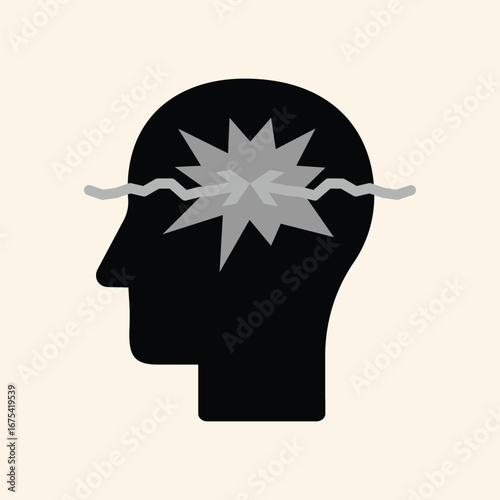 Confused mind graphic depicting internal conflict and mental struggle, representing anxiety and stress.