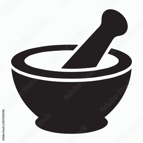 Mortar Solid Icon Herbal Grinding Tool