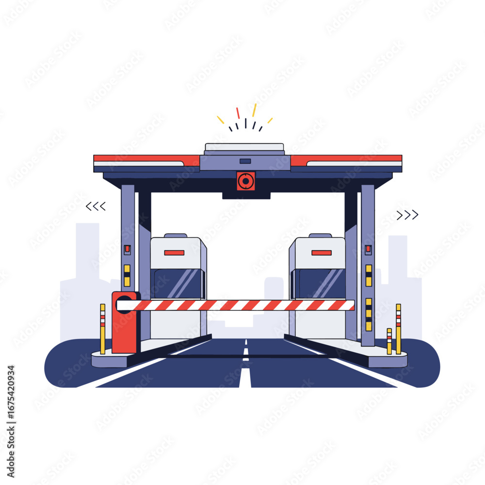 Fototapeta premium Automated toll collection system for efficient roadway traffic management and revenue generation