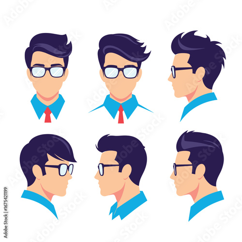 Modern professional men with stylish hairstyles and eyewear showcase diverse perspectives and sophistication in business and fashion