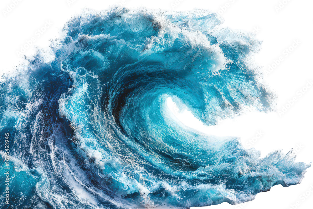 Fototapeta premium Powerful Ocean Wave with Turquoise and White Foam