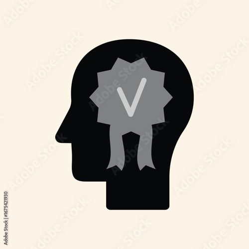 Recognized excellence achieved, a symbol of achievement within a human mind profile