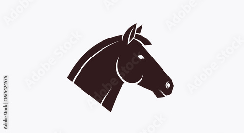 Elegant Horse Head Silhouette Logo Design Representing Strength, Grace, and Animal Symbolism for Equestrian Brands and Veterinary Services.
