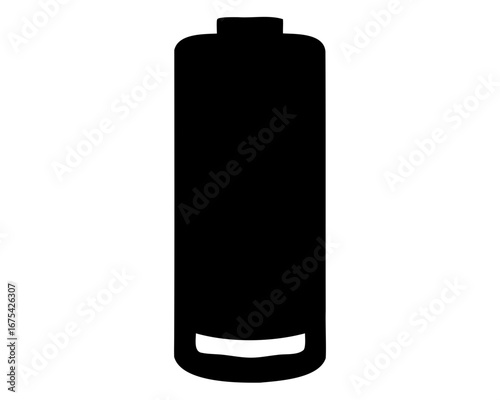A symbolic representation of a low battery charge level icon design