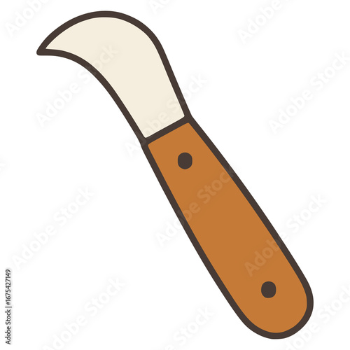 shoe repair knife tool flat color vector illustration template design