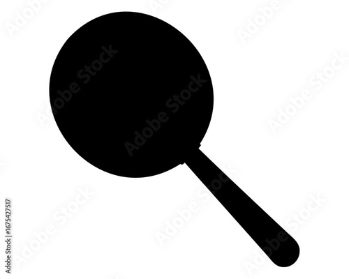 A Simple Black and White Illustration of a Hand Mirror with Handle