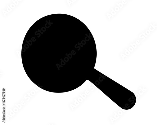 Simple black and white magnifying glass icon for search and investigation