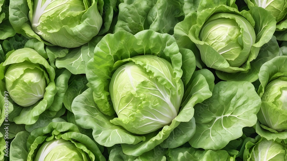 Obraz premium Fresh green cabbage vegetables, cabbage vegetables background