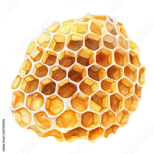 Beehive, watercolor clipart vector, isolated on a white background.