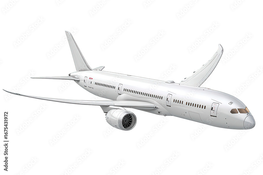 Fototapeta premium White Airplane Isolated on Transparent Background