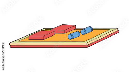 gym with soft mats on white background.eps