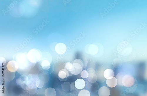 Fototapeta Naklejka Na Ścianę i Meble -  Soft-focus city lights at dawn