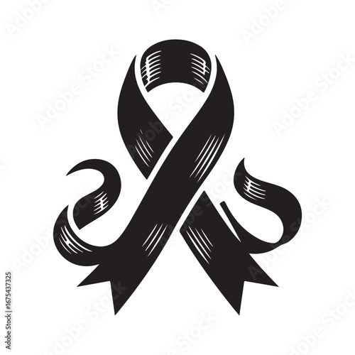 Ribbon Label Emblem Retro Silhouette