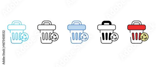 Zero Waste icon design with white background stock illustration