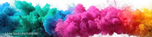 Colorful powder clouds against a white background (1)