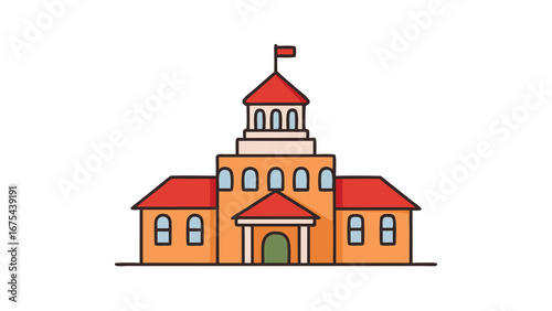 town hall on white background.eps