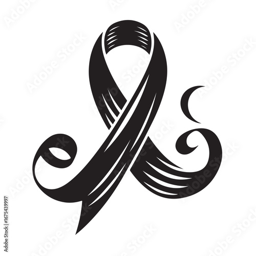 Ribbon Label Emblem Retro Silhouette