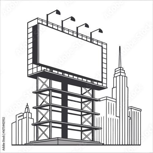 Large Blank Billboard in a City Setting