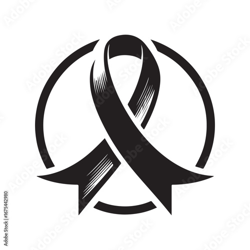 Ribbon Label Emblem Retro Silhouette