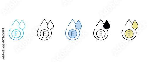 Vitamin E icon design with white background stock illustration