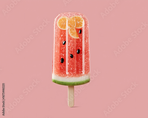 Refreshing red watermelon slices are isolated on a variety of vibrant blue, white, and green backgrounds, perfect for a healthy summer drink or sweet dessert