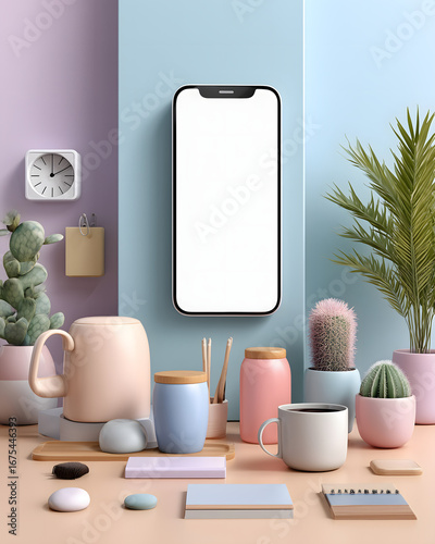 Vector illustration of a makeup artist with a variety of isolated white plastic cosmetic bottles and tubes