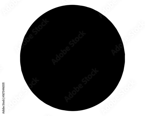 Single black circle on a white background creating a bold graphic design