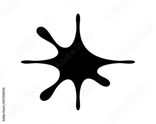 Abstract black ink blot or splash isolated on a white background