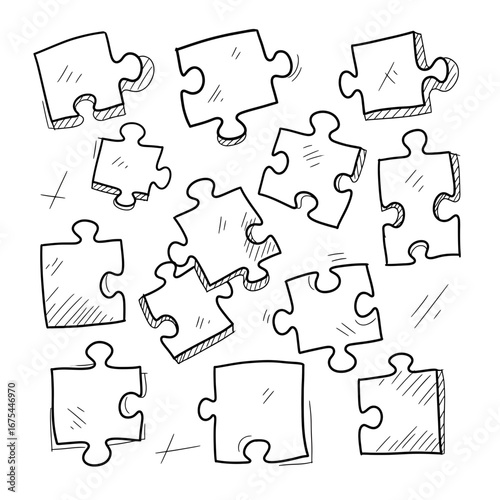 set of jigsaw puzzle pieces