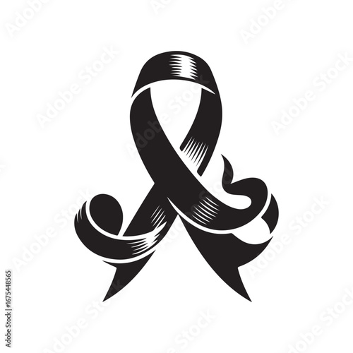 Ribbon Label Emblem Retro Silhouette