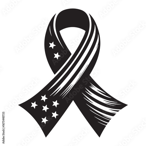 Ribbon Label Emblem Retro Silhouette